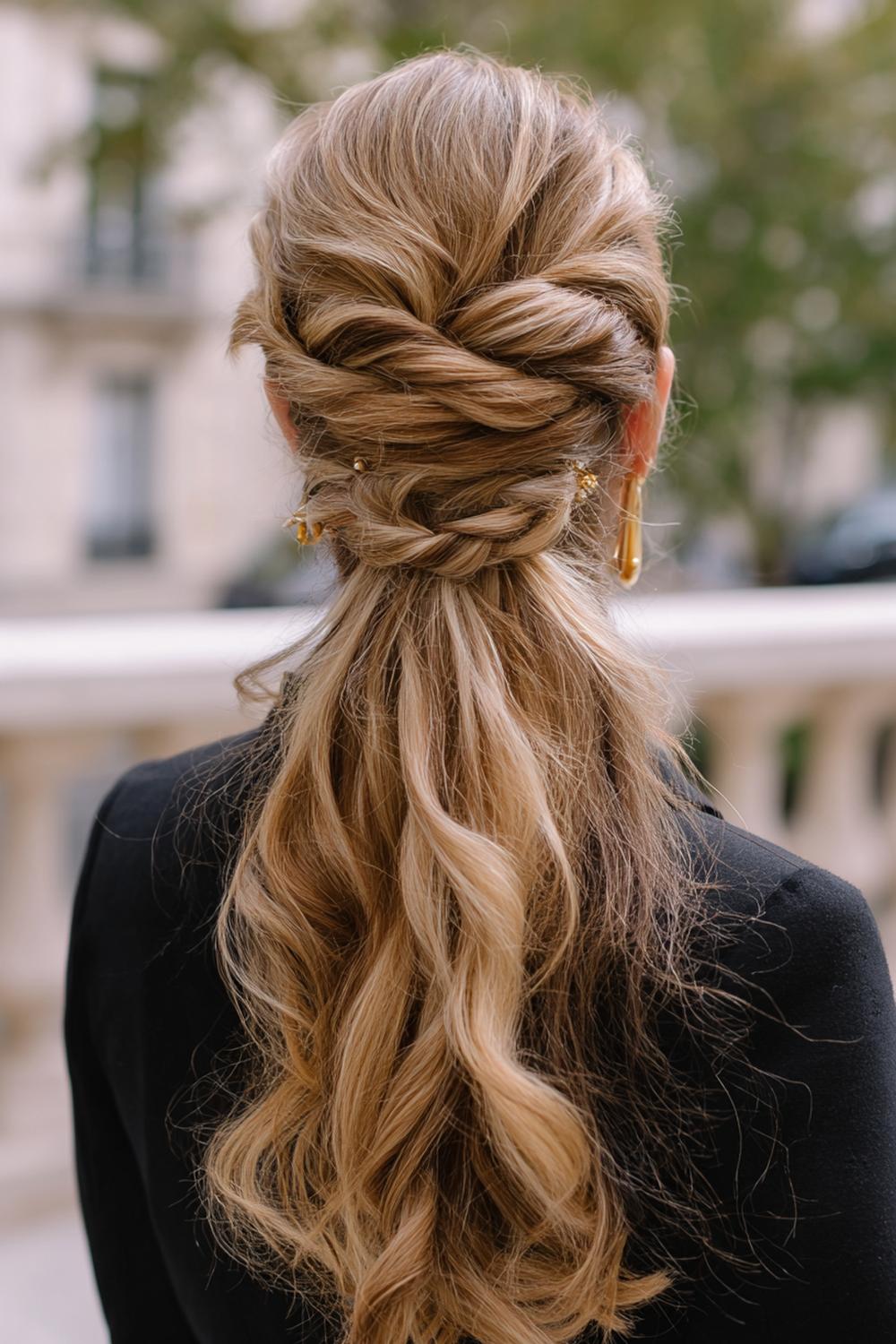 12. Fresh Hair Ideas 2026: Half-Up Claw Clip Twist with Face-Framing Tendrils