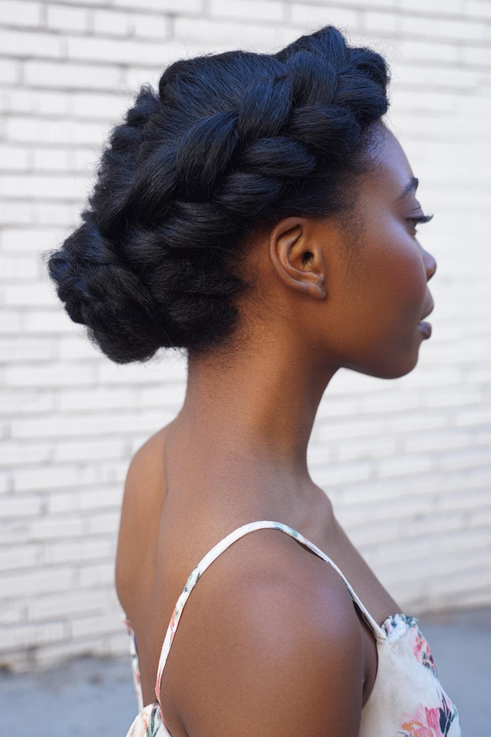 16. Fresh Hair Ideas 2026: Braided Crown Updo with Soft Baby Hairs