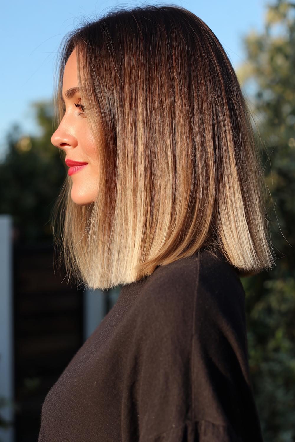 3. Fresh Hair Ideas 2026: Soft Blunt Lob with Shadow Root Melt
