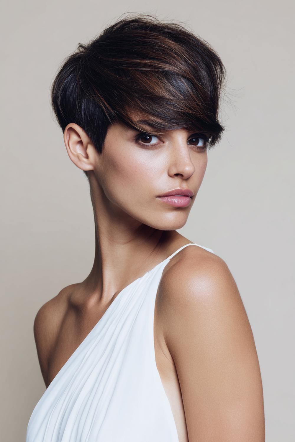 4. Fresh Hair Ideas 2026: Sculpted Pixie Crop with Glossy Side Sweep