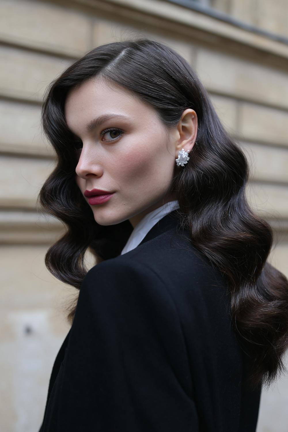 11. Modern Hair Looks 2026: Deep Side Part Waves With Polished S-Shape and Shine
