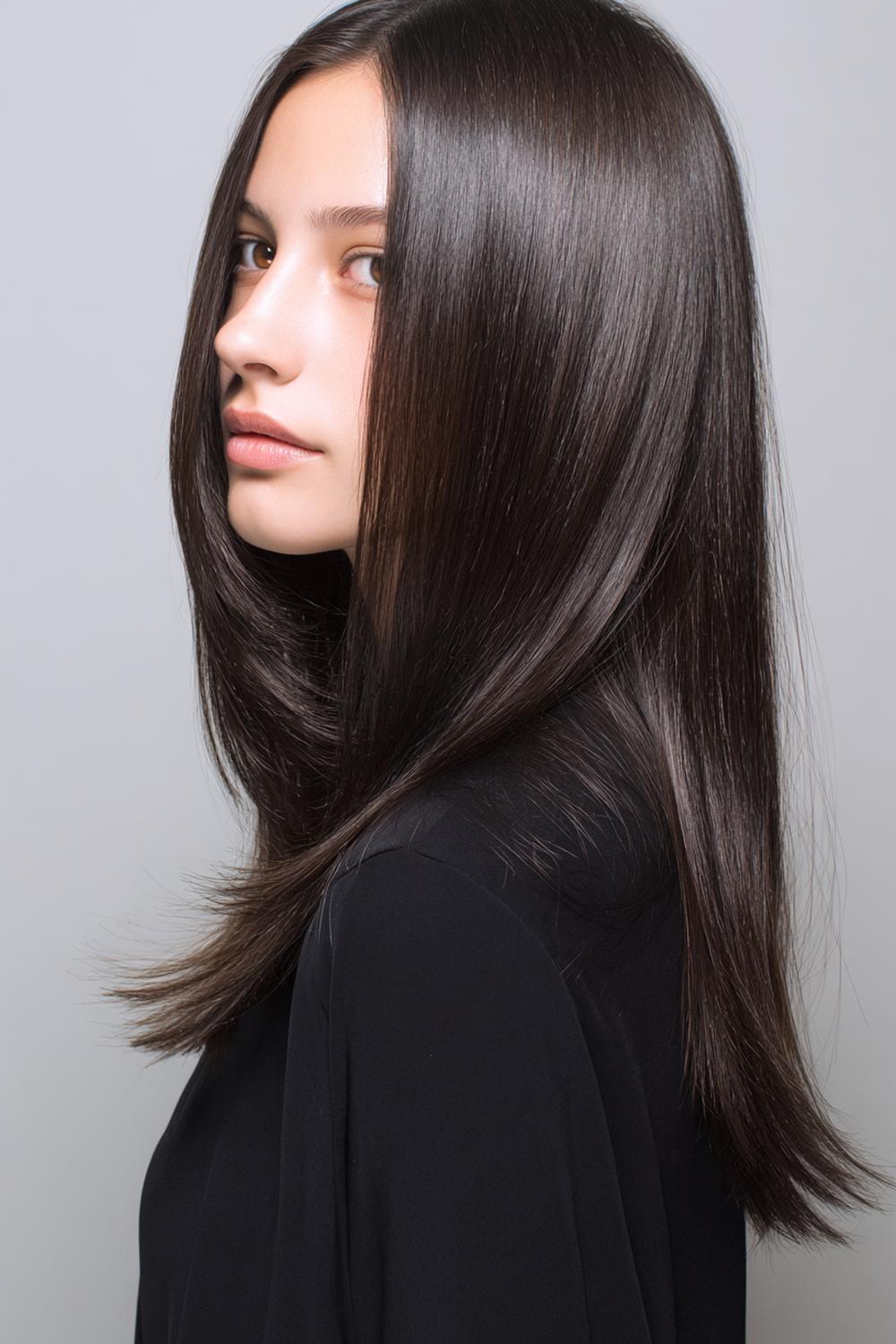 19. Modern Hair Looks 2026: Sleek Straight Hair With Floating Layers and Sharp Ends