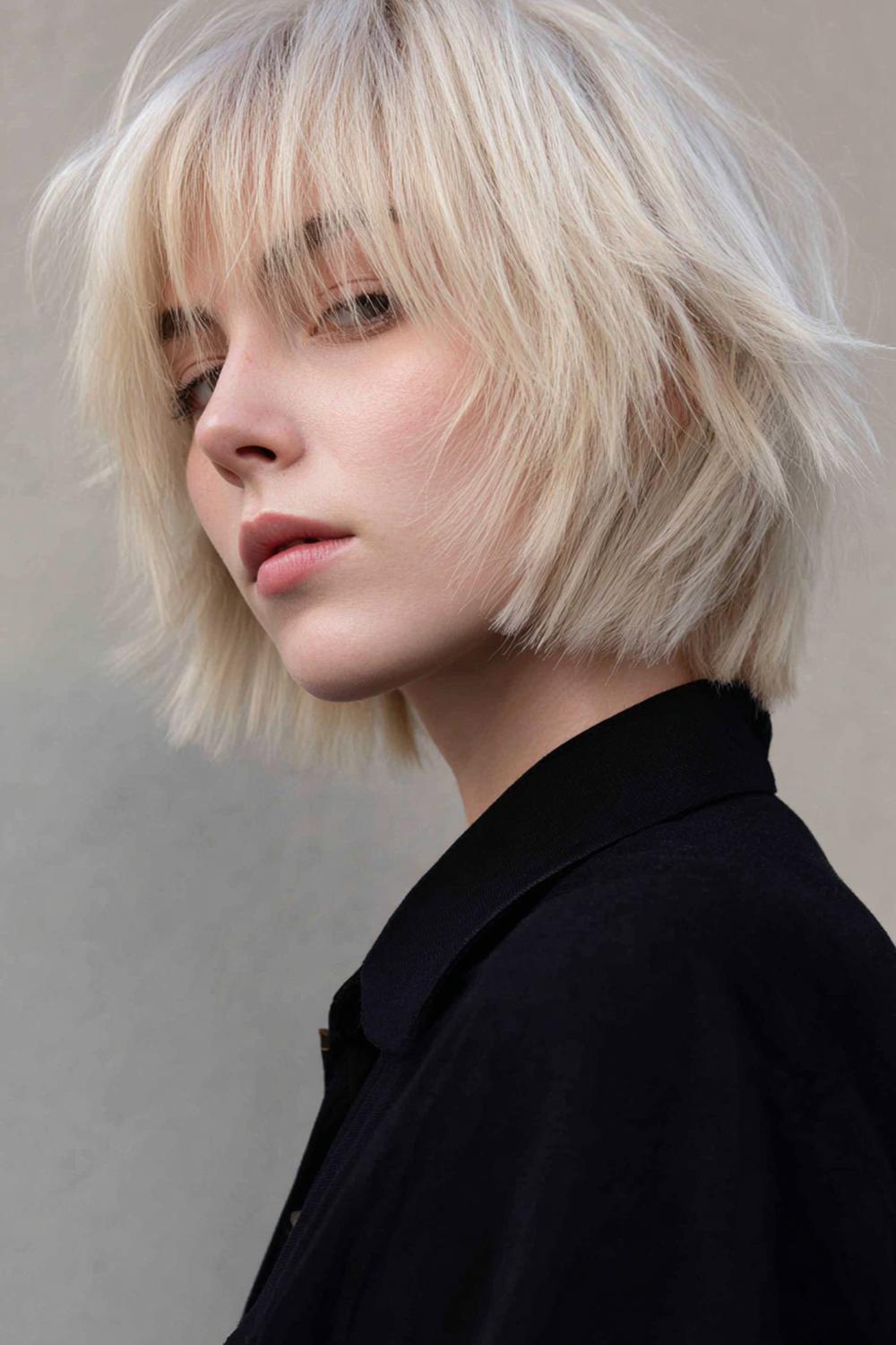 20. Modern Hair Looks 2026: Choppy Bob With Razor Texture and Matte Finish