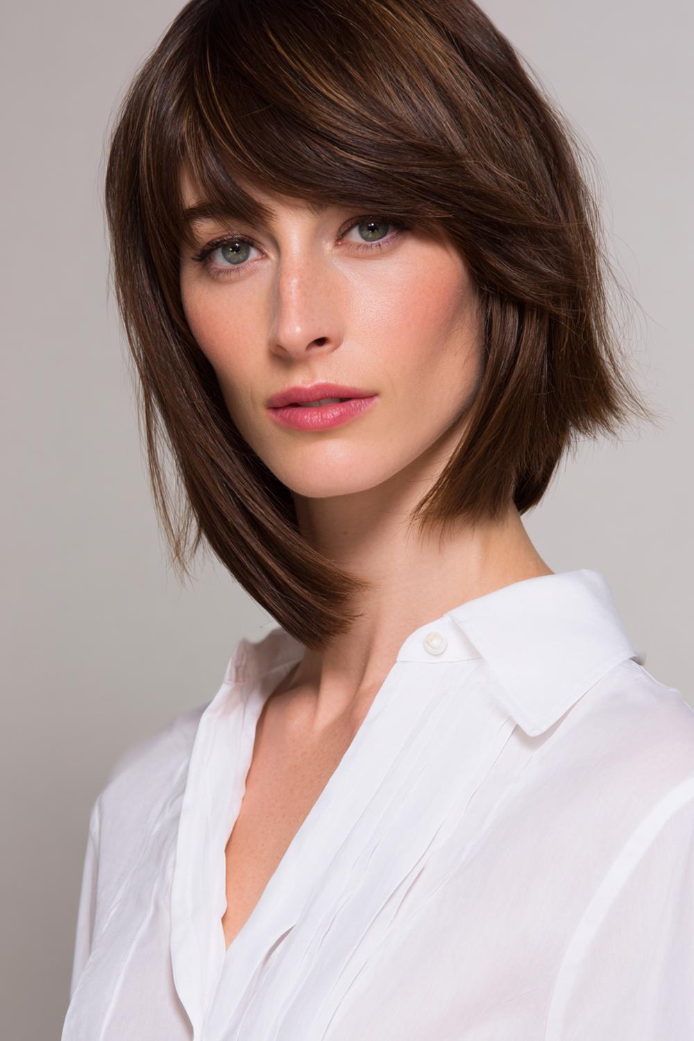 21. Modern Hair Looks 2026: Asymmetrical Lob With Longer Front and Clean Side Tuck