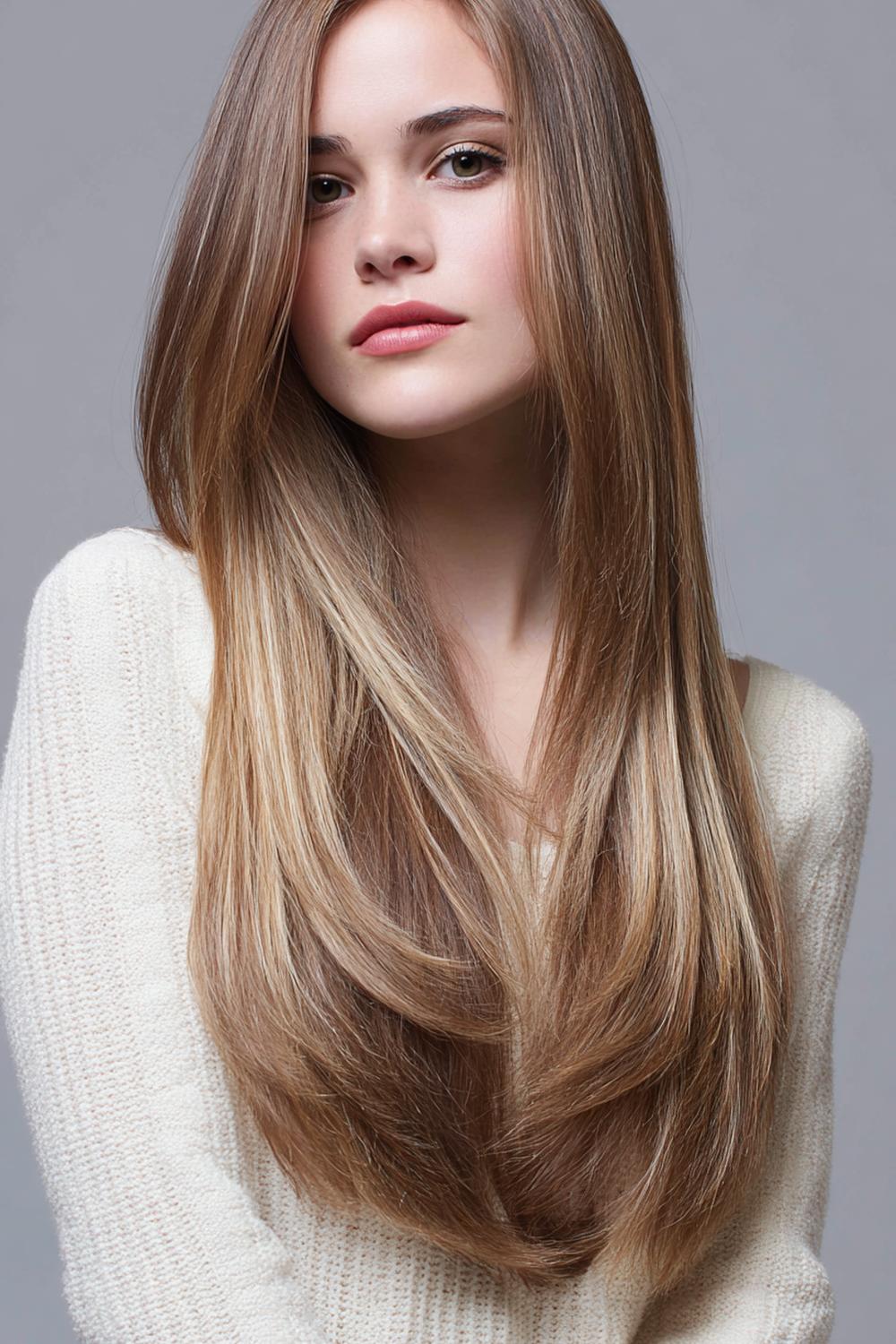 4. Modern Hair Looks 2026: Long Layers With Invisible Face Frame and Gloss Finish