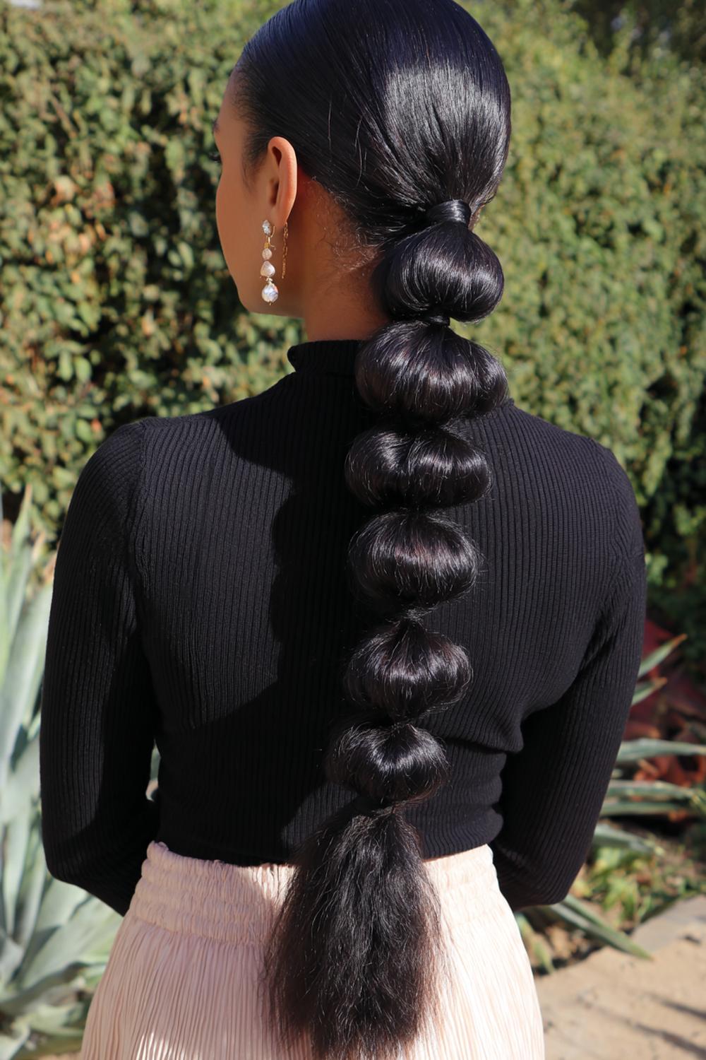 11. New Hairstyles 2026 Bubble Braid Ponytail with Glossy Sections