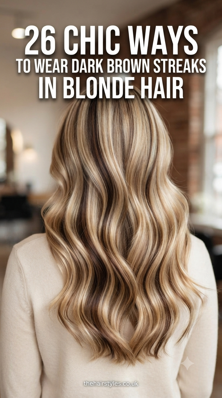 26 Chic Ways To Wear Dark Brown Streaks In Blonde Hair